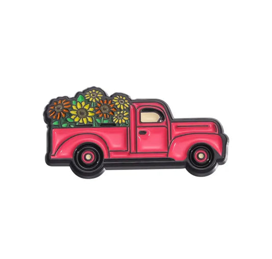 The van with flowers