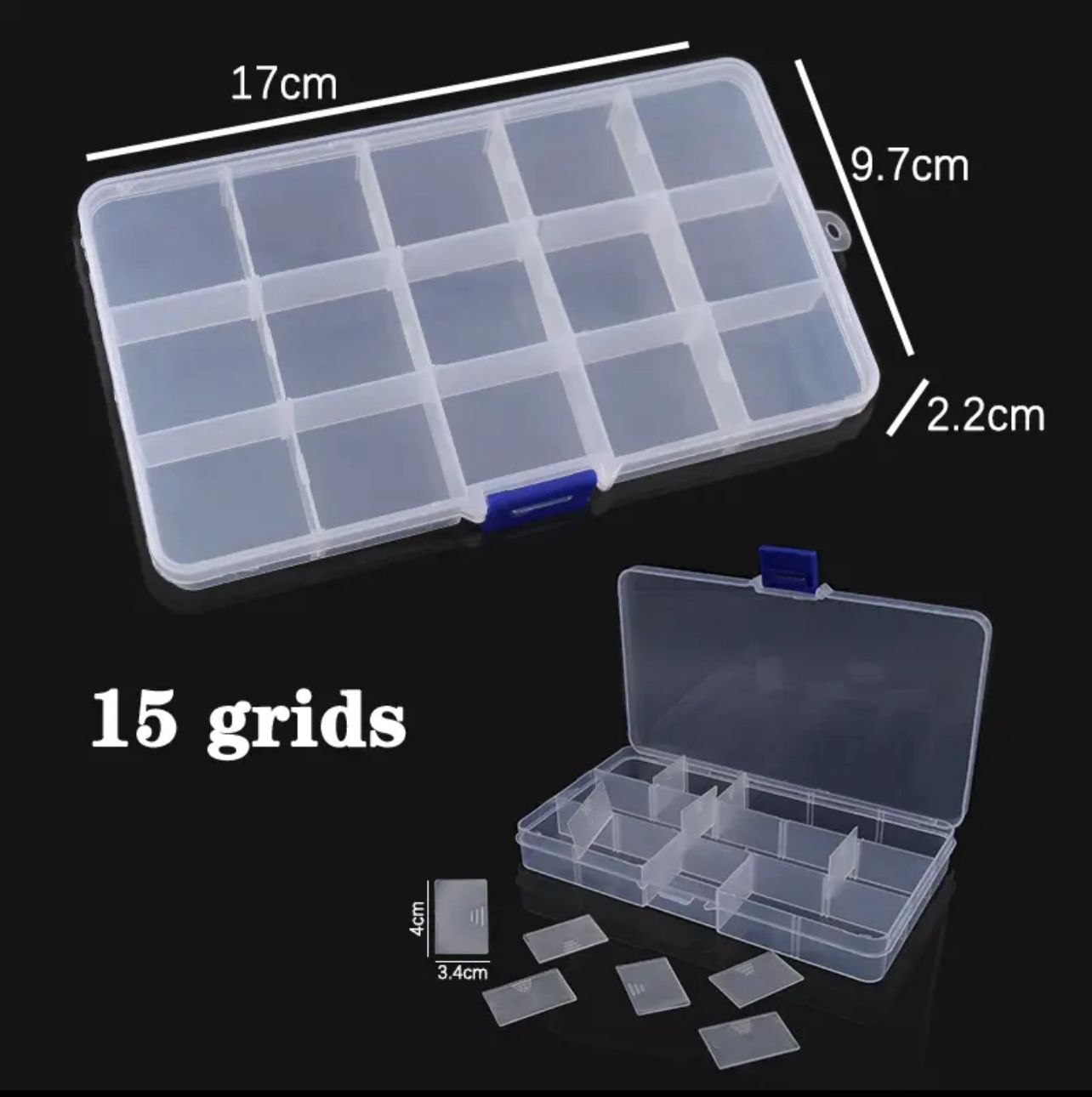 EMPTY PLASTIC BOX FOR PINS